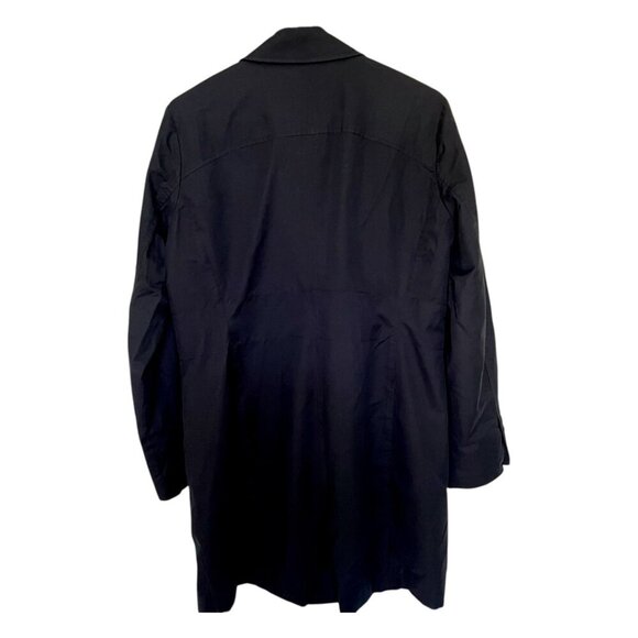 EDDIE BAUER Women's Black Mid Length Classic Trench Coat w/Pockets Lined Medium - Picture 2 of 8